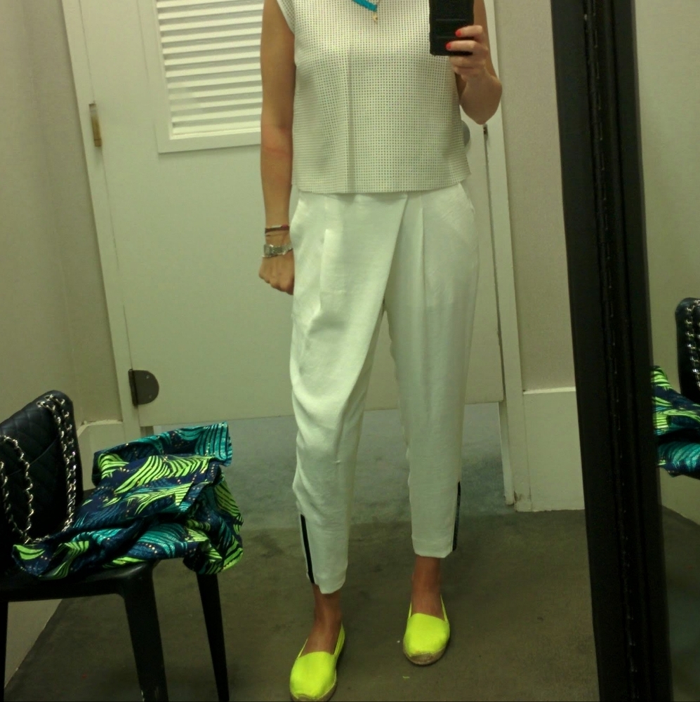 Helmut Lang White Cropped Pants